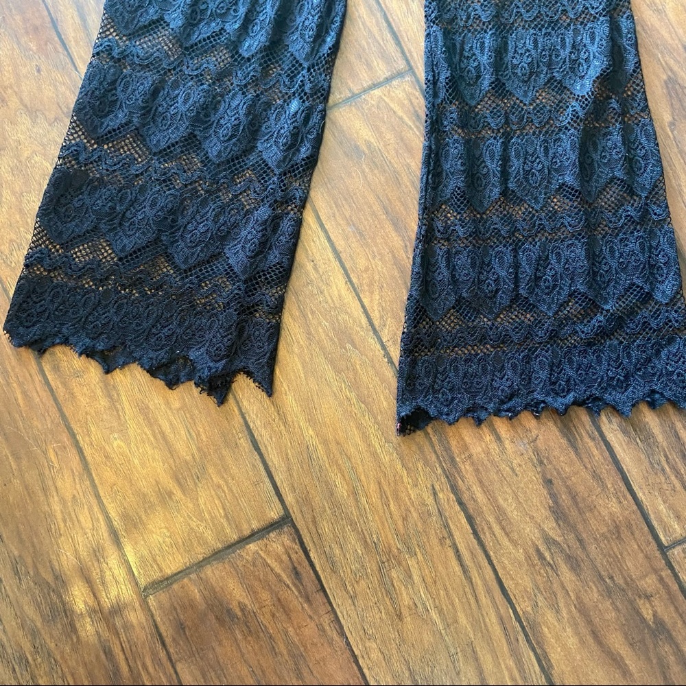 Black Sheer Crochet Lace Stretch Cover Up Pants S - Picture 5 of 6